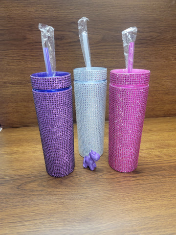 16 oz skinny Rhinestone tumbler