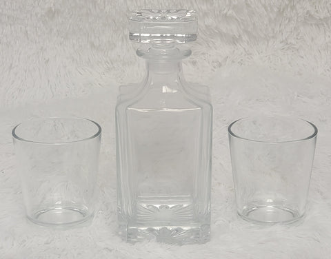Decanter Set w/ 2 glasses personalized