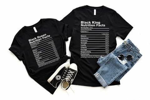 Black King and Black Queen Nutritional Facts | Short Sleeve Shirt