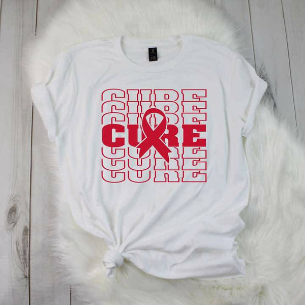 Cure Cancer Ribbon Shirt| Short Sleeve Shirt