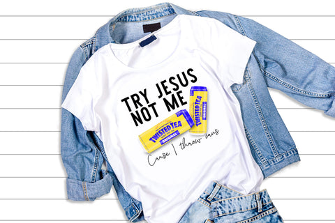 Try Jesus Not Me Cause I throw Cans|Short Sleeve Shirt